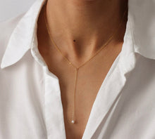 Load image into Gallery viewer, Dainty Pearl Lariat