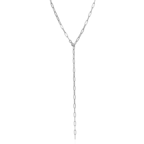 Chunky Lariat, Silver