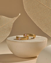 Load image into Gallery viewer, Pink Croco Hoops