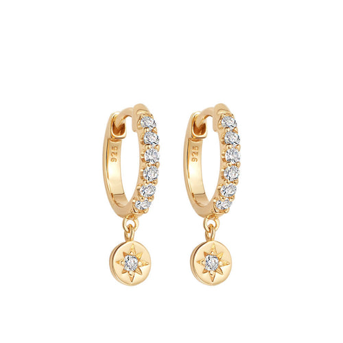 Star Charm Hoops