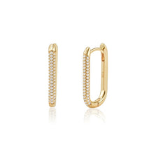 Load image into Gallery viewer, Long Pavé Paperclip Earrings