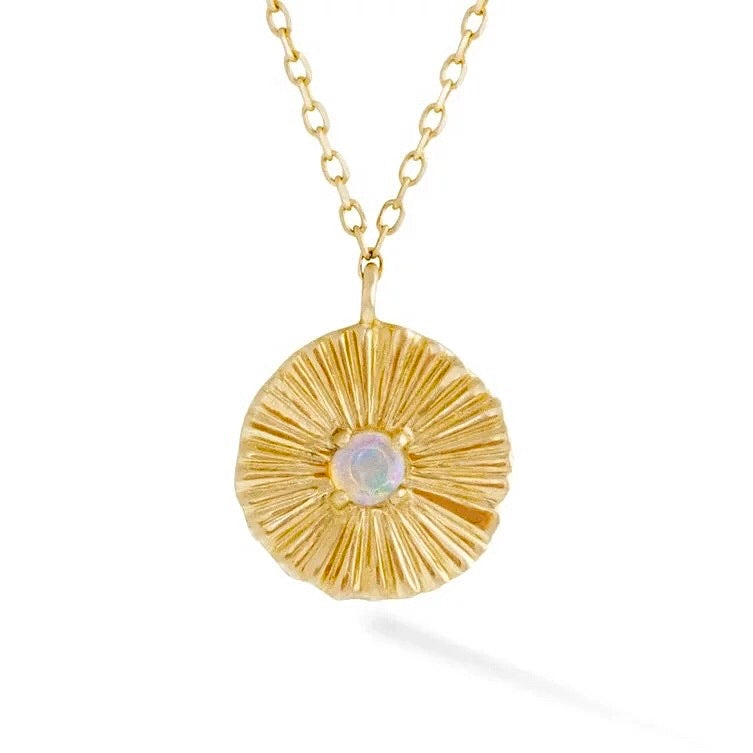 Opal Coin Necklace Pour Toi Jewelry