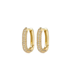 Pavé Paperclip Earrings