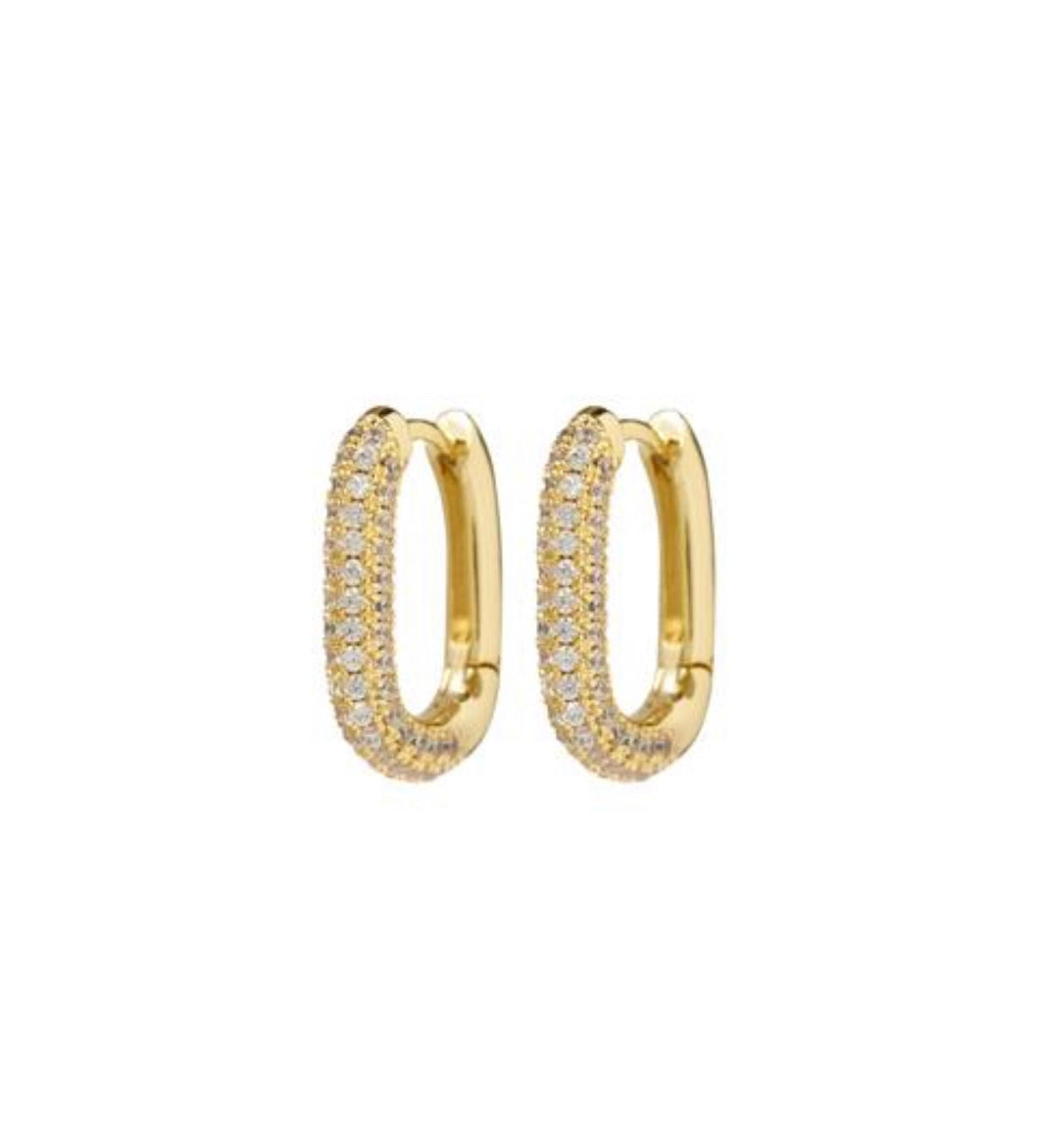 Pavé Paperclip Earrings