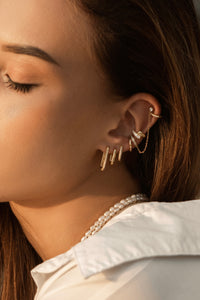 Long Pavé Paperclip Earrings