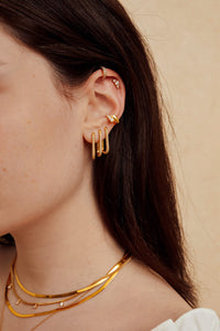 Pavé Paperclip Earrings
